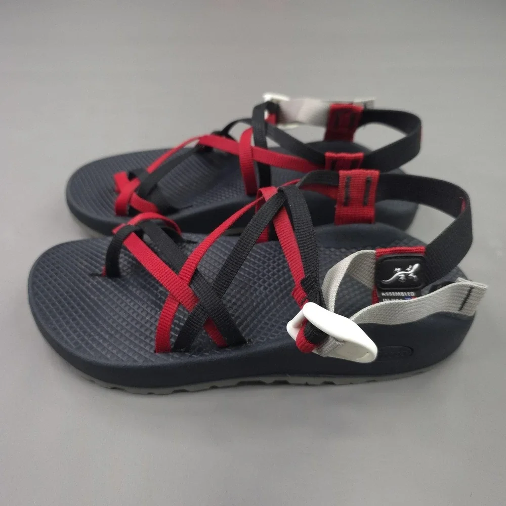Chaco Shoes Mens 8 Navy Red Z/2 Sport Sandals Hiking Custom Buckle Strap USA